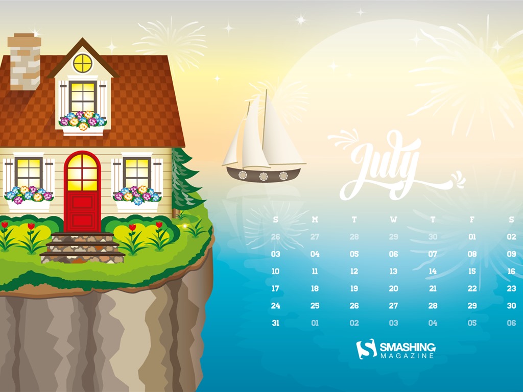 July 2016 calendar wallpaper (2) #1 - 1024x768