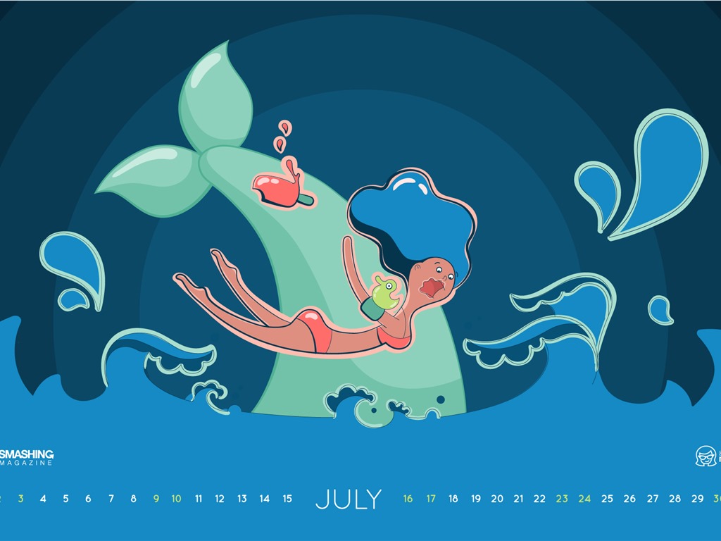 July 2016 calendar wallpaper (2) #12 - 1024x768