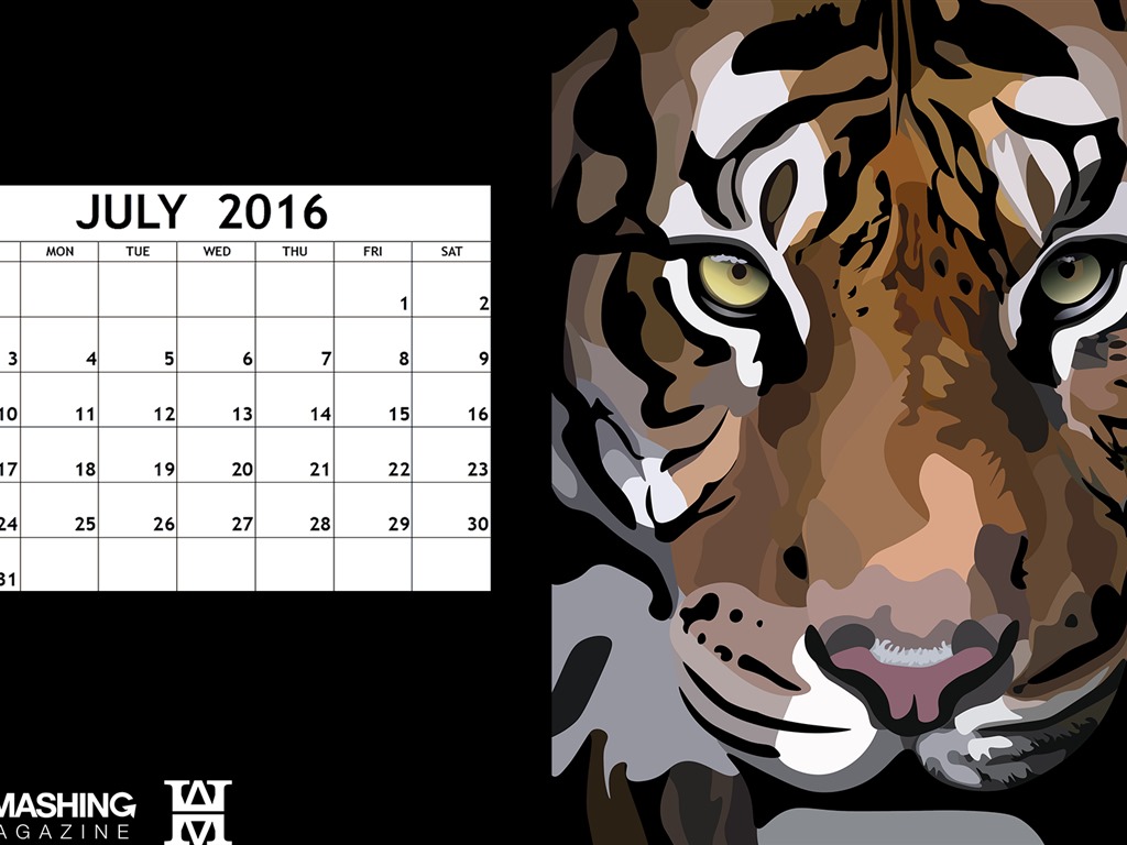 2016年7月 月曆壁紙(二) #18 - 1024x768