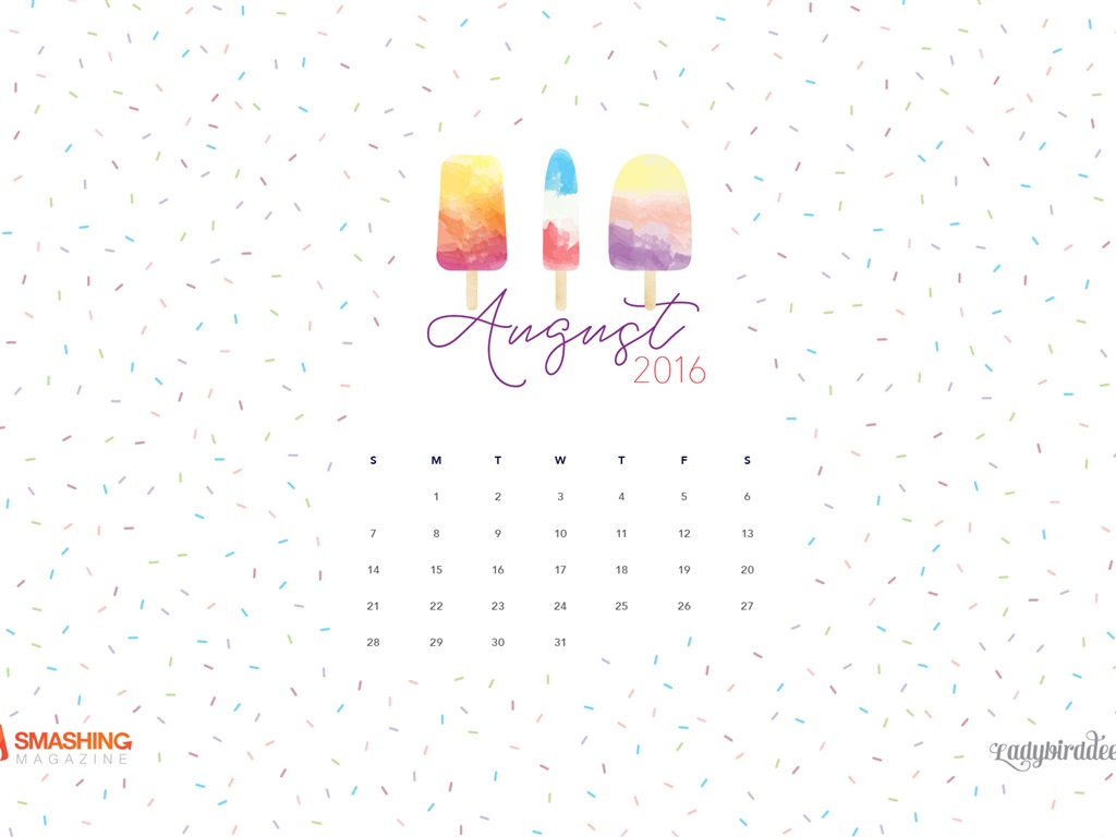 August 2016 Kalender Wallpaper (2) #8 - 1024x768