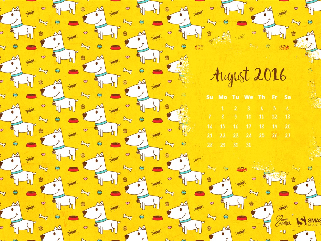 August 2016 Kalender Wallpaper (2) #9 - 1024x768