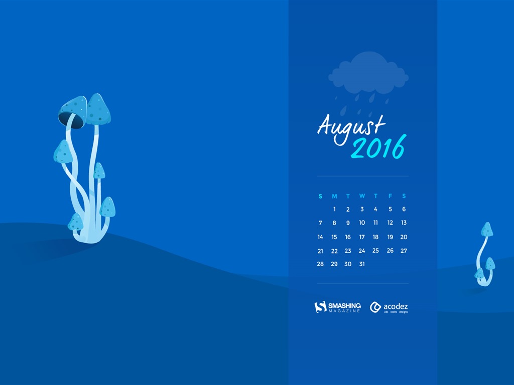 August 2016 Kalender Wallpaper (2) #15 - 1024x768