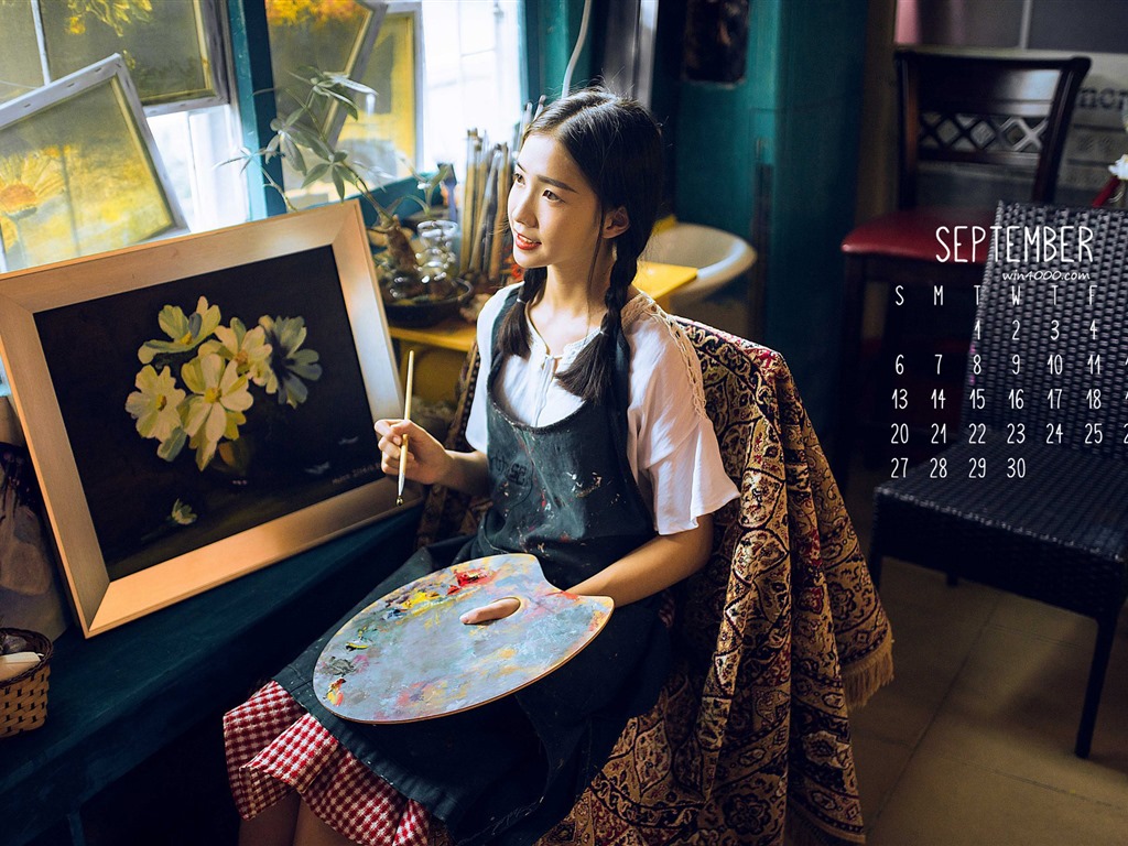 September 2016 Kalender Wallpaper (1) #16 - 1024x768