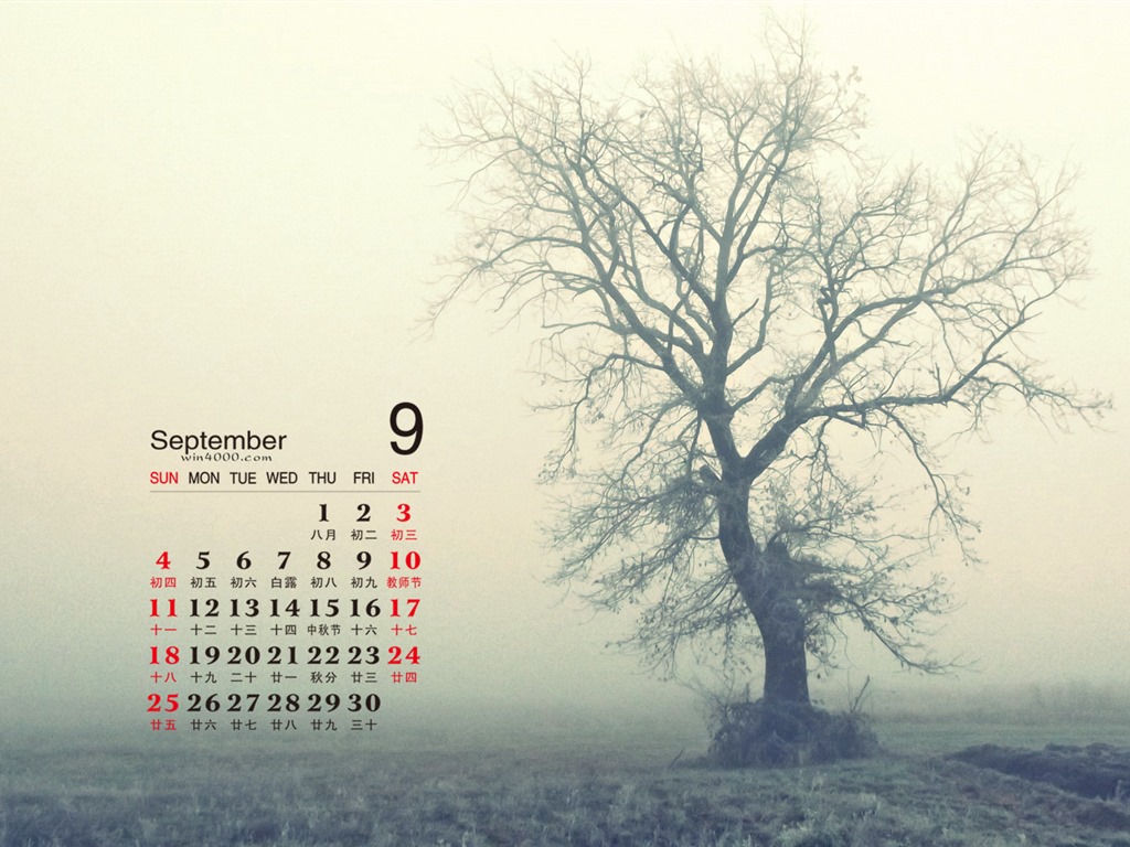September 2016 Kalender Wallpaper (2) #8 - 1024x768
