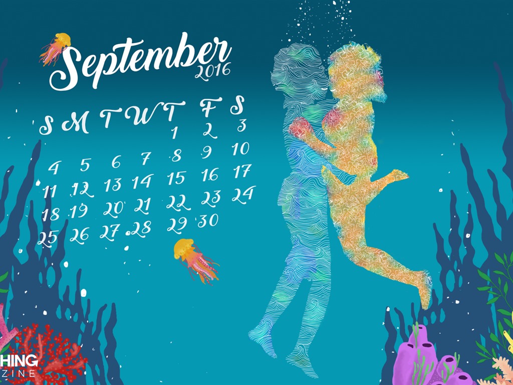 September 2016 Kalender Wallpaper (2) #19 - 1024x768