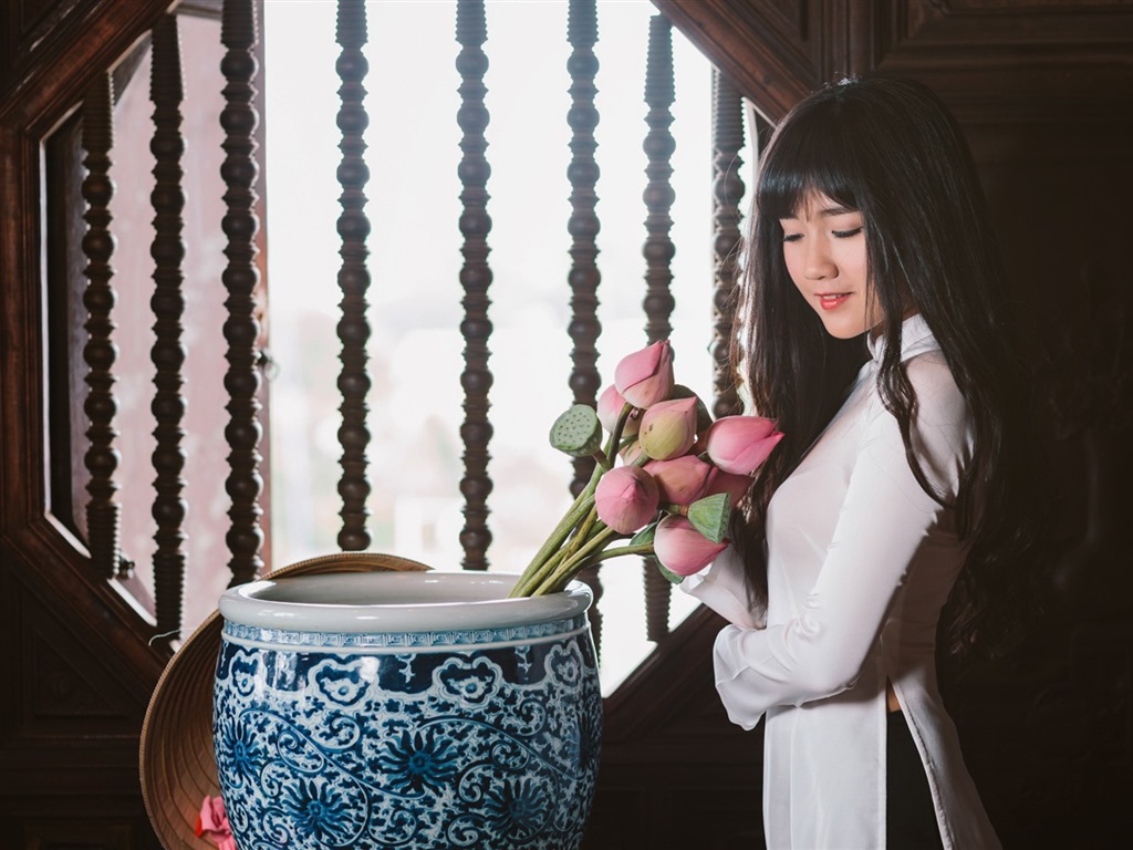 清純可愛年輕的亞洲女孩 高清壁紙合集(四) #40 - 1024x768