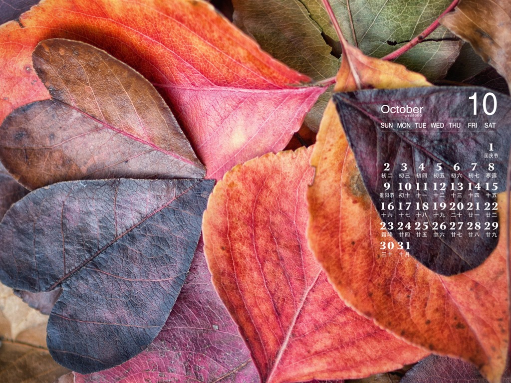 2016年10月 月曆壁紙(一) #9 - 1024x768