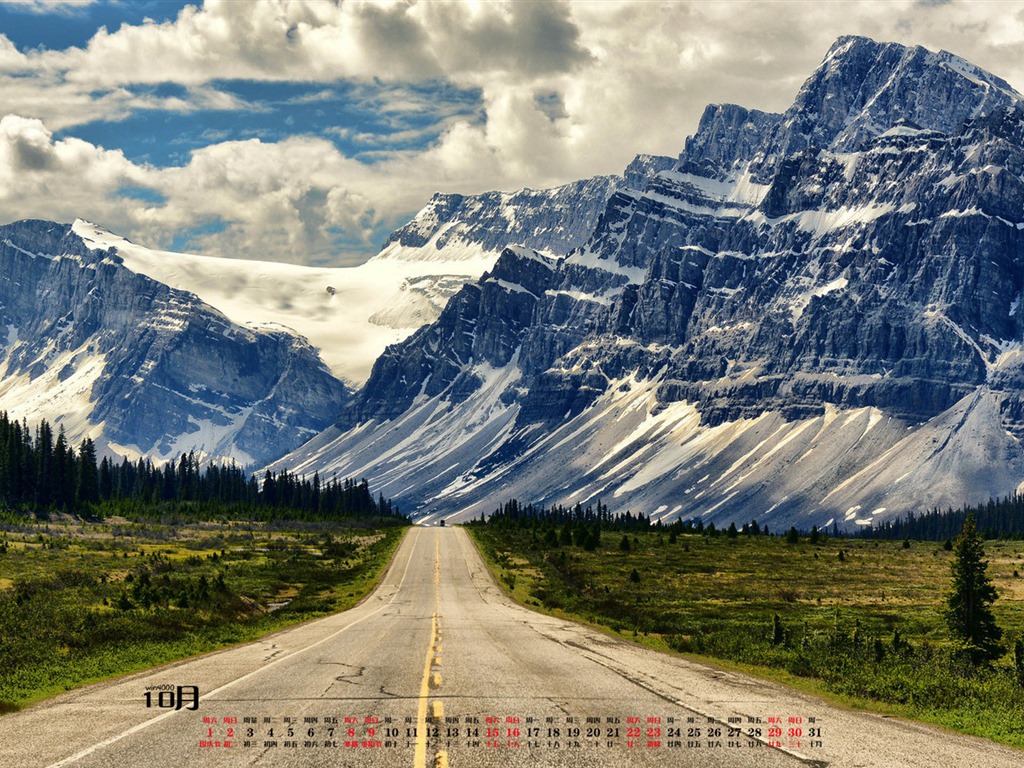 De octubre de el año 2016 fondo de pantalla de calendario (1) #11 - 1024x768