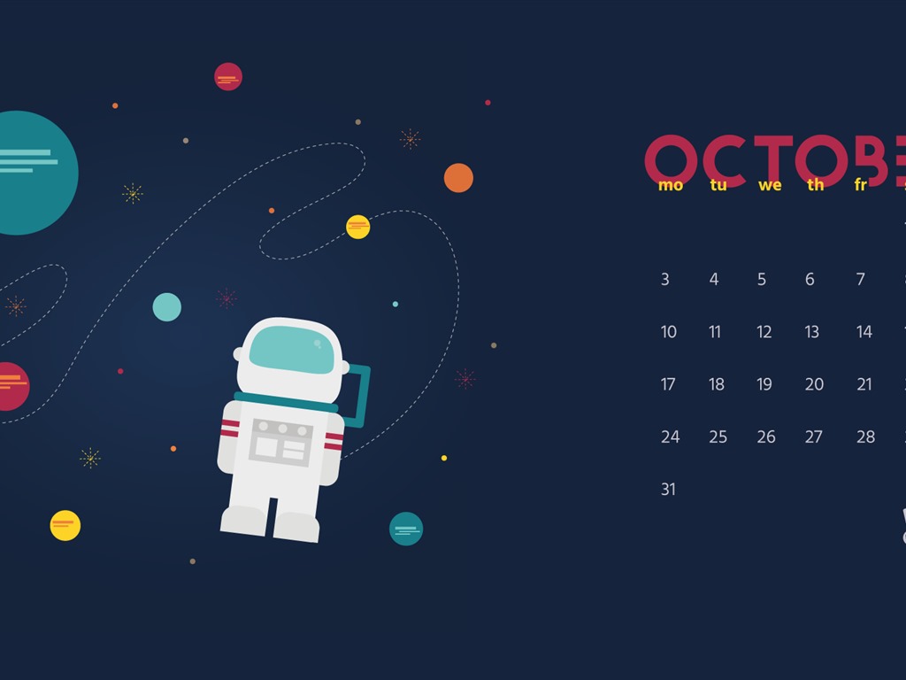 2016年10月 月曆壁紙(二) #18 - 1024x768