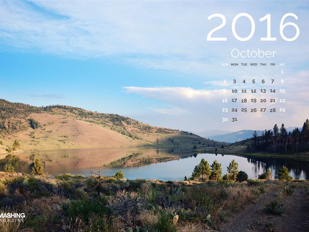 Oktober 2016 Kalender Wallpaper (2) #20 - 1024x768