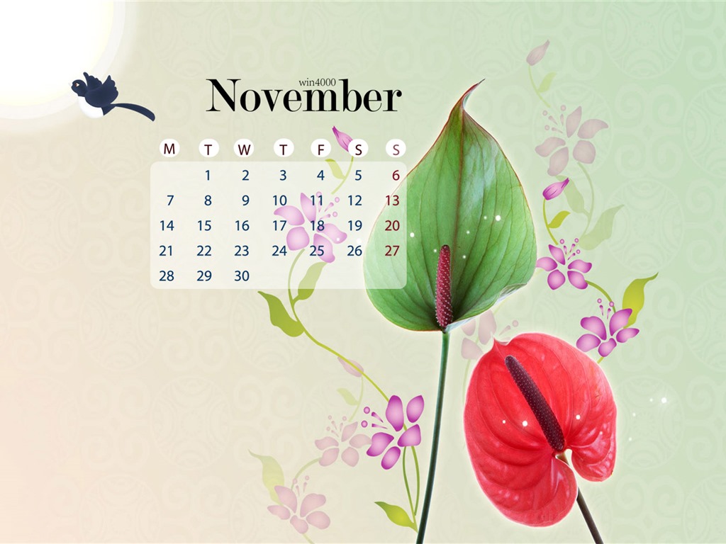 November 2016 calendar wallpaper (1) #8 - 1024x768