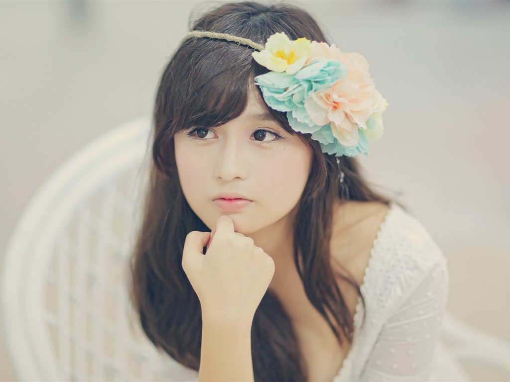 순수하고 사랑스러운 젊은 아시아 여자의 HD 월페이퍼 컬렉션 (5) #9 - 1024x768