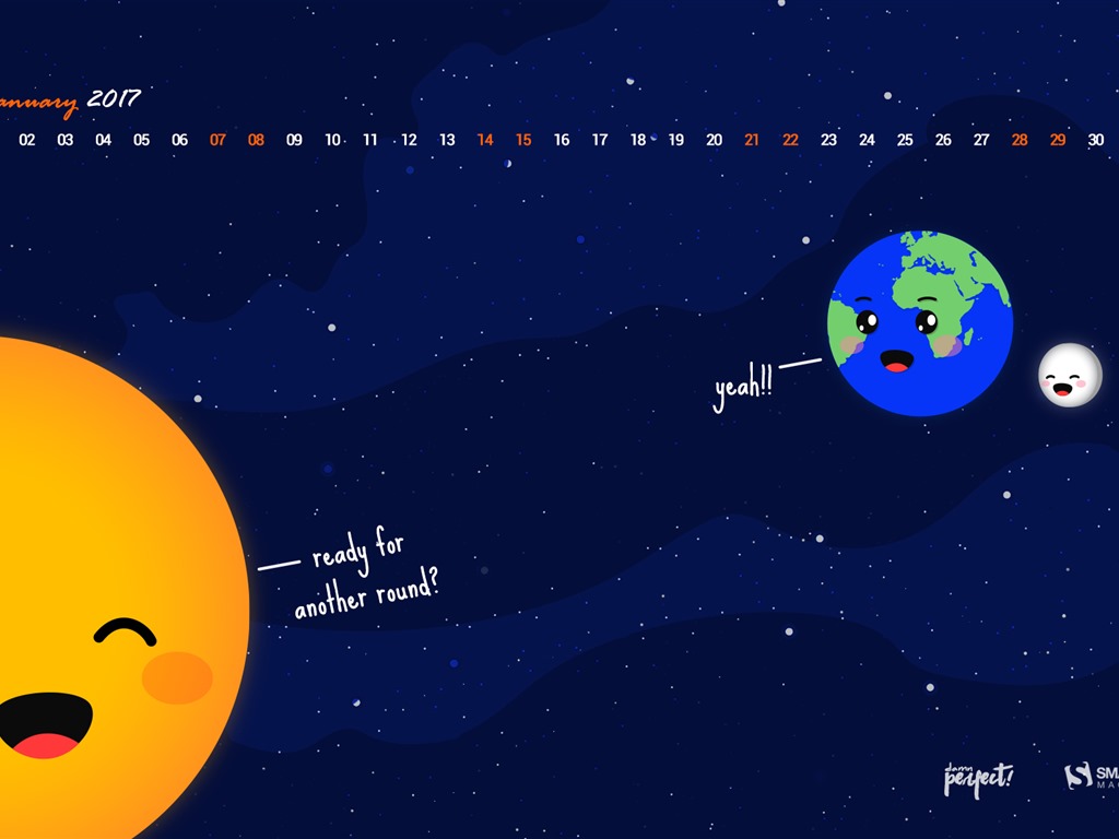 2017年1月 月曆壁紙(一) #20 - 1024x768