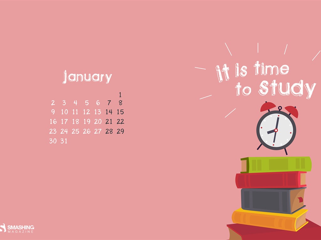 January 2017 calendar wallpaper (2) #19 - 1024x768