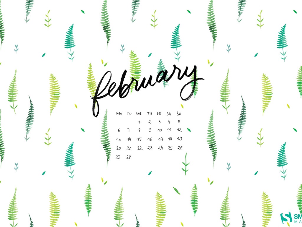 Fondo de escritorio de calendario de febrero de 2017 (1) #16 - 1024x768