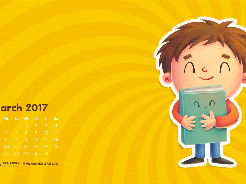 Fondo de pantalla del calendario de marzo de 2017 (1) #20 - 1024x768