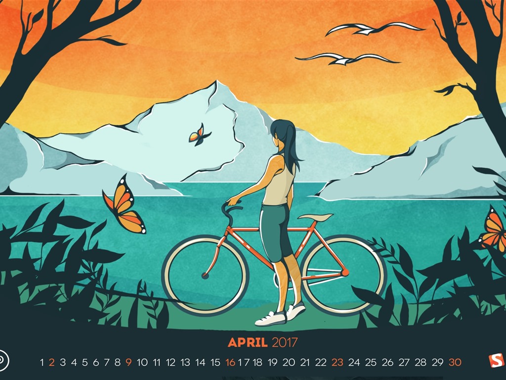 Fondo de pantalla calendario abril 2017 (1) #1 - 1024x768