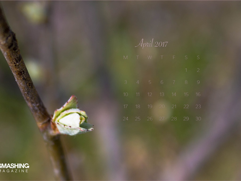 April 2017 calendar wallpaper (1) #19 - 1024x768