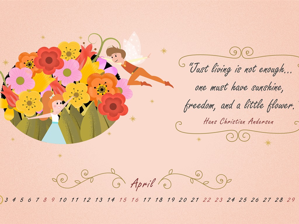 April 2017 calendar wallpaper (2) #2 - 1024x768