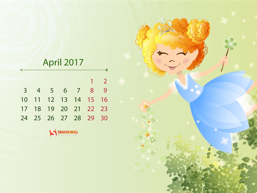 Duben 2017 kalendář tapety (2) #11 - 1024x768