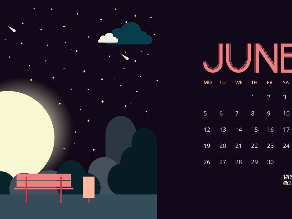 Junio 2017 calendario de fondos de pantalla #16 - 1024x768