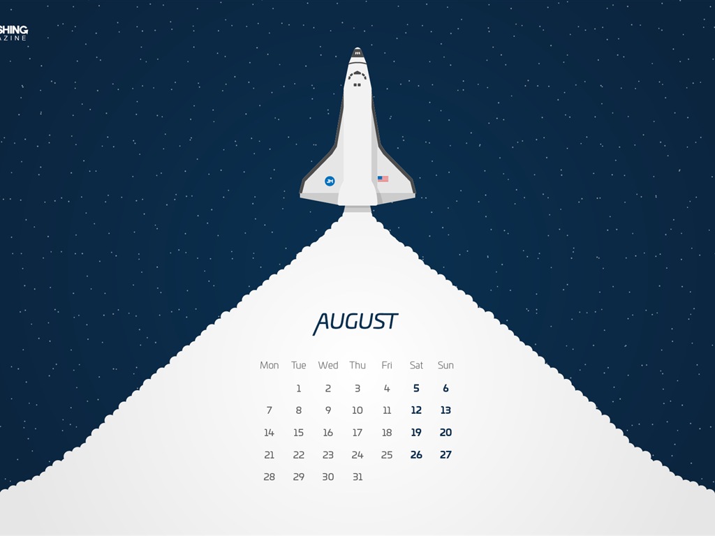 Fondo de escritorio del calendario de agosto de 2017 #13 - 1024x768