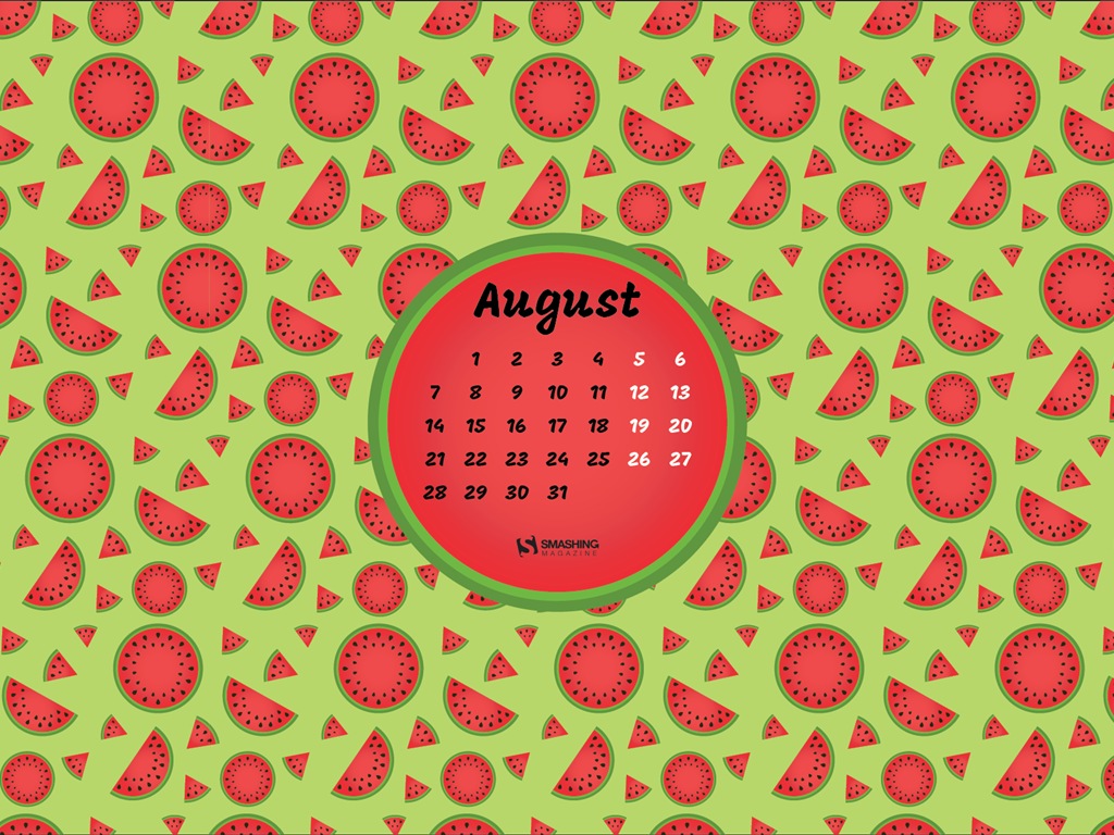 Fondo de escritorio del calendario de agosto de 2017 #17 - 1024x768