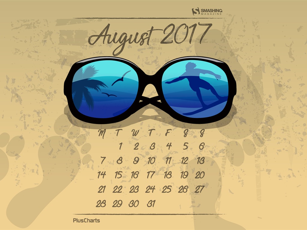 Srpen 2017 kalendář tapety #21 - 1024x768