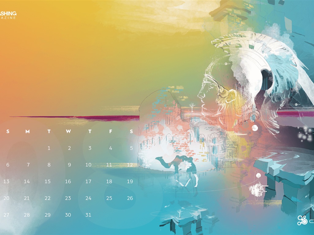 August 2017 Kalender Tapete #22 - 1024x768