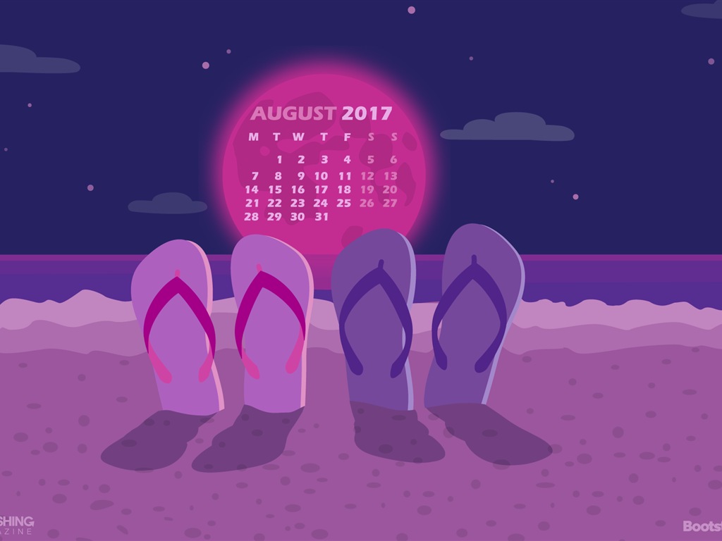 Fondo de escritorio del calendario de agosto de 2017 #23 - 1024x768