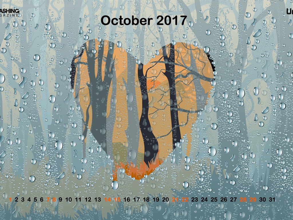 2017 년 10 월 달력 벽지 #23 - 1024x768