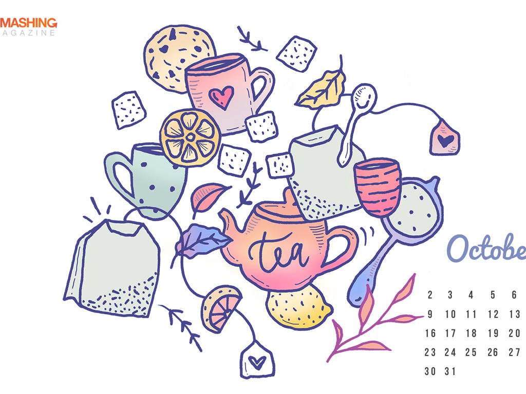 October 2017 calendar wallpaper #24 - 1024x768