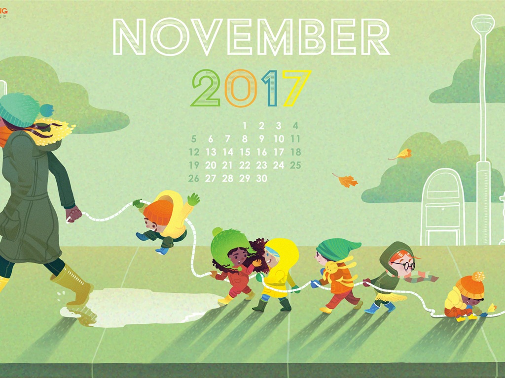 Listopad 2017 kalendář tapety #20 - 1024x768