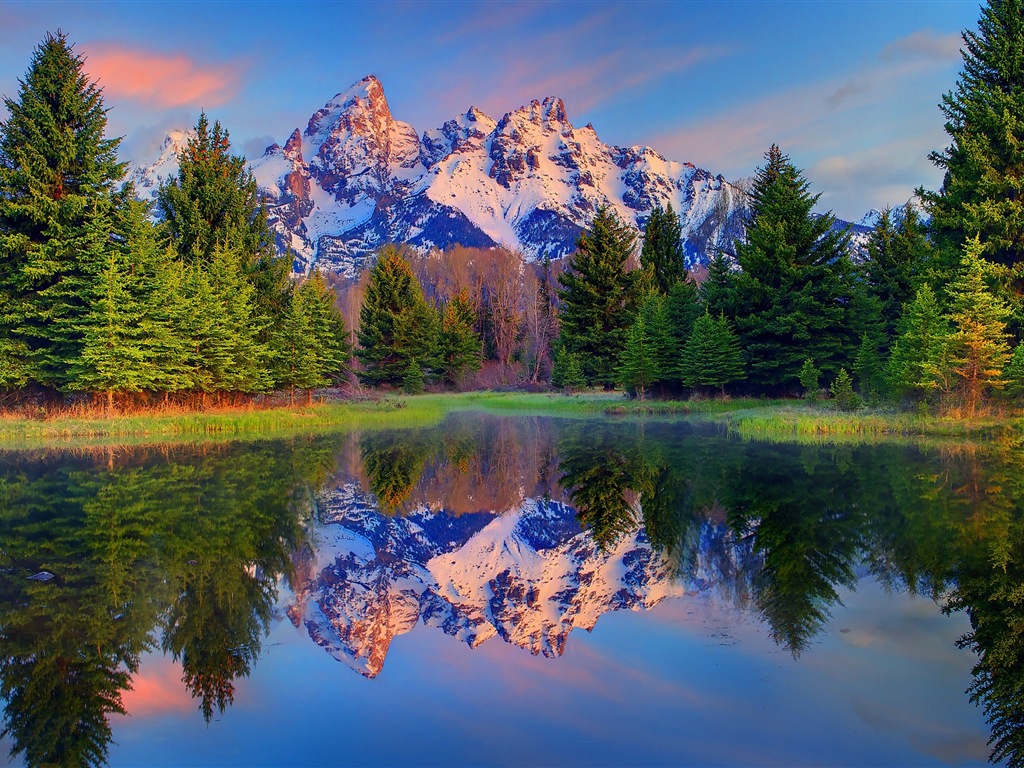 USA-großartige Teton Nationalparknatur-Landschaftstapeten HD #1 - 1024x768