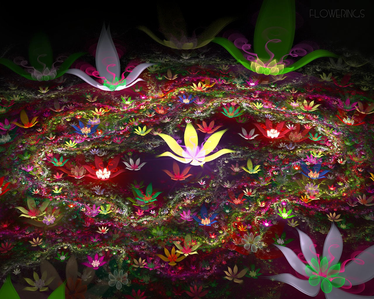 3D Dream květinové tapety Abstract #4 - 1280x1024