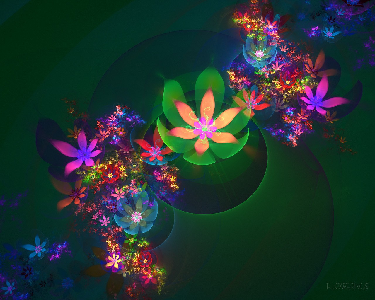 3D梦幻抽象花朵壁纸14 - 1280x1024