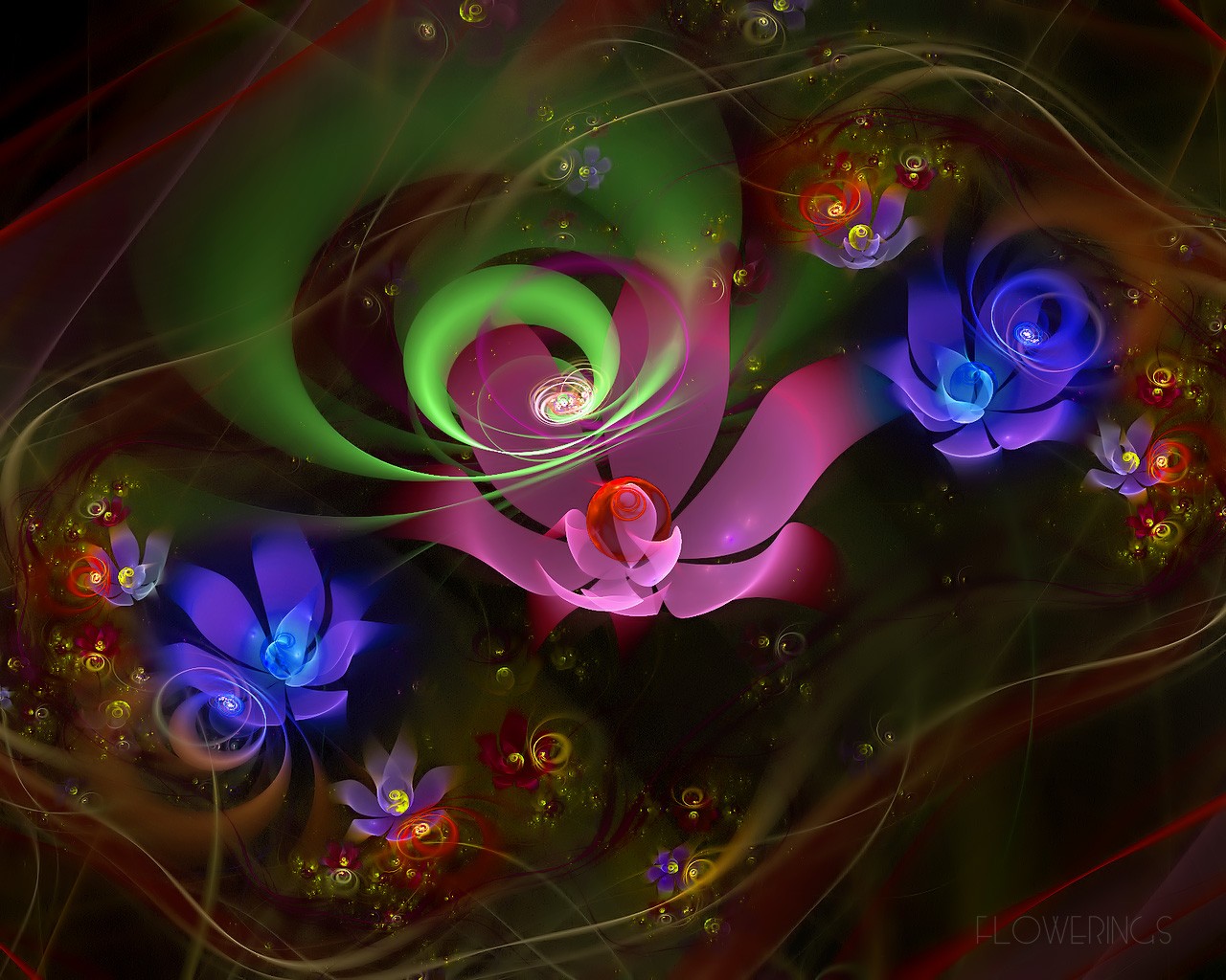 3D Dream květinové tapety Abstract #19 - 1280x1024