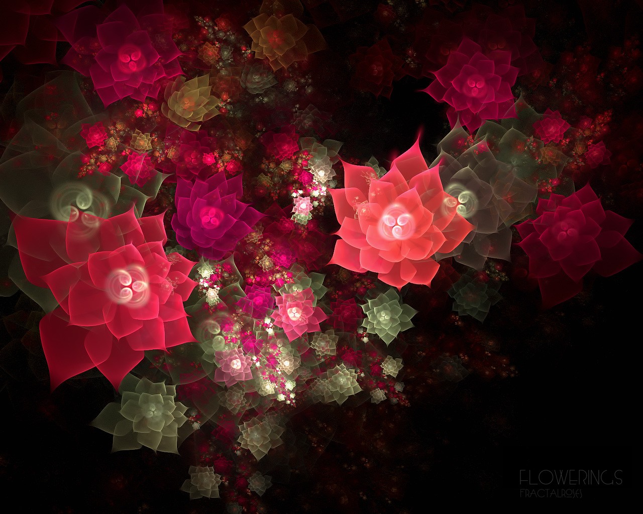 3D夢幻抽象花朵壁紙 #20 - 1280x1024