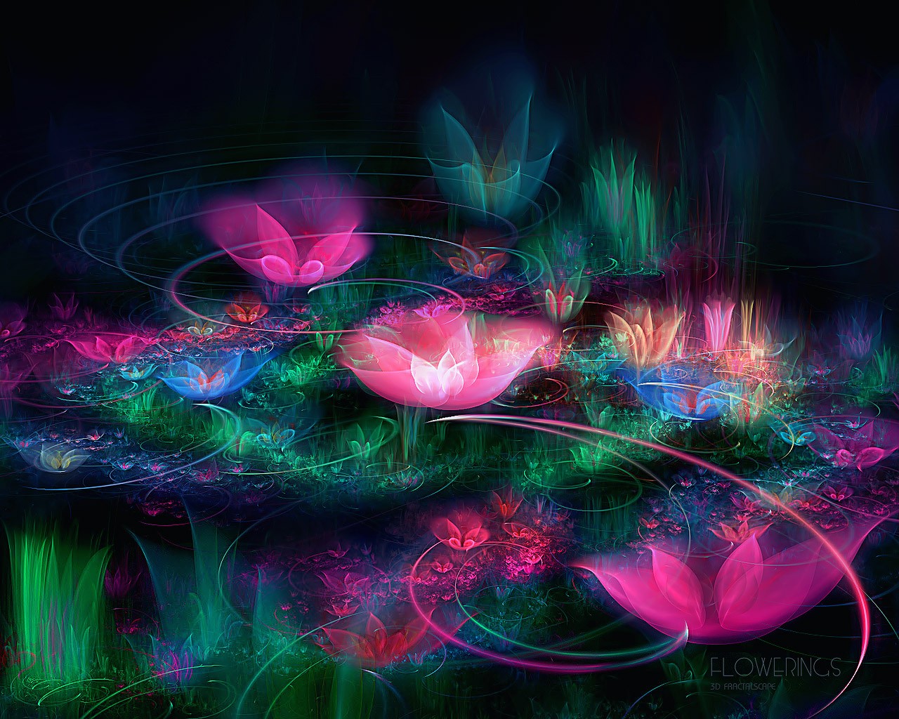 3D Dream květinové tapety Abstract #21 - 1280x1024