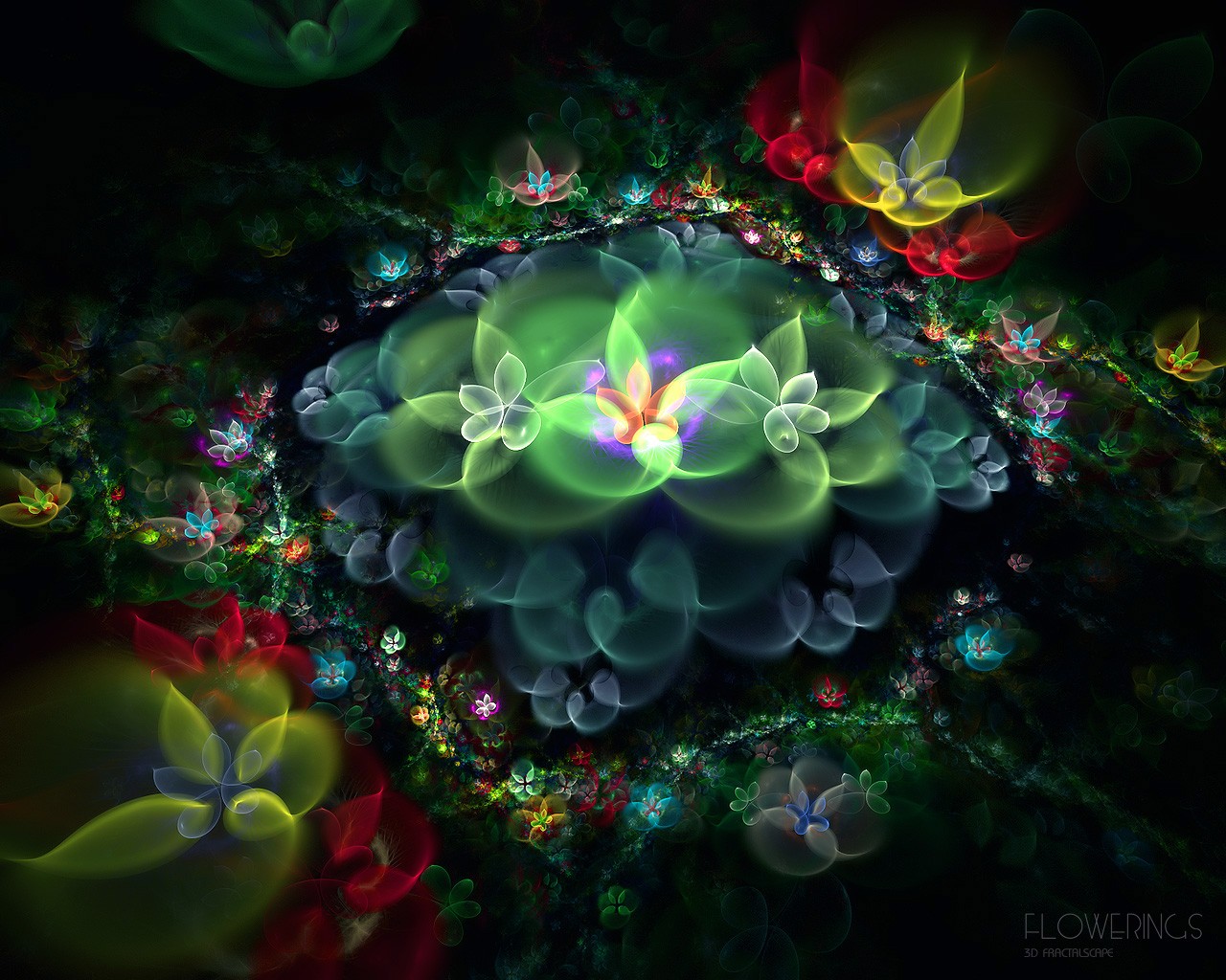 3D梦幻抽象花朵壁纸22 - 1280x1024