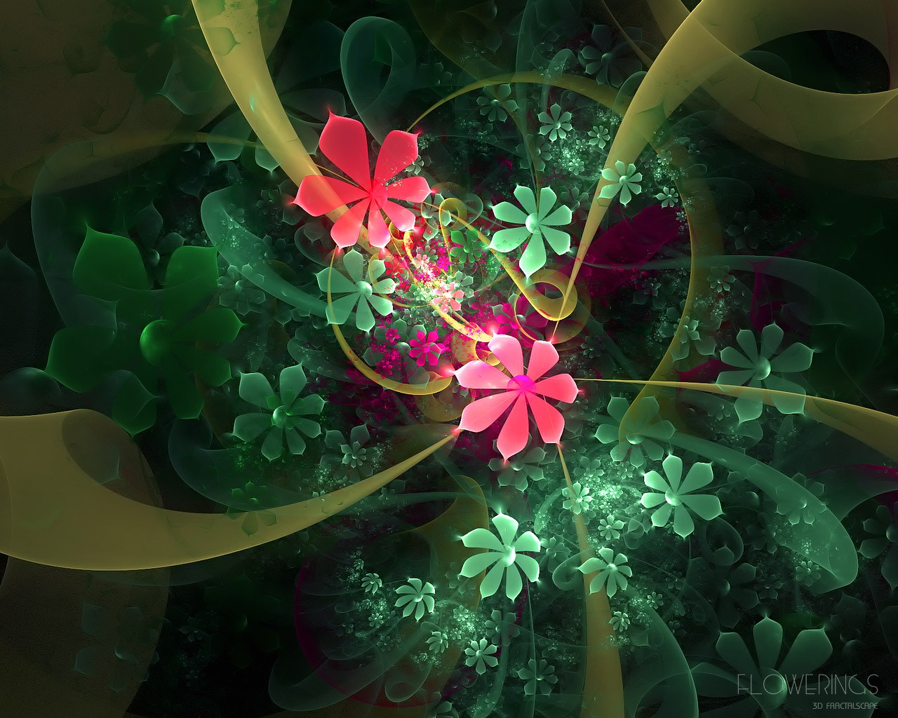 3D梦幻抽象花朵壁纸30 - 1280x1024
