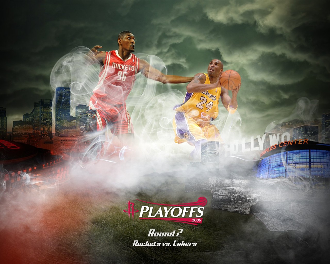 NBA Houston Rockets 2009 Playoff-Tapete #2 - 1280x1024