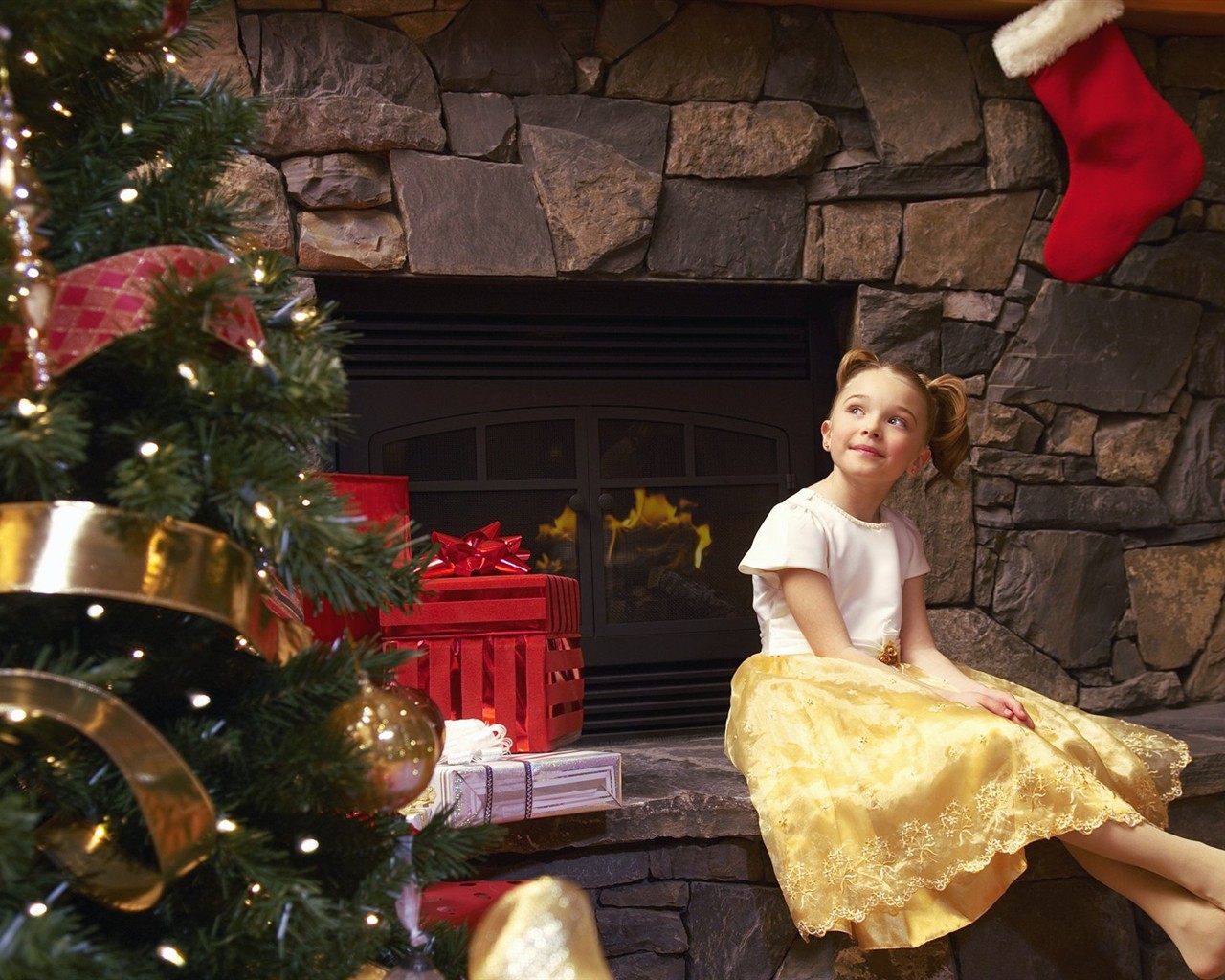 欢度圣诞家庭人物壁纸24 - 1280x1024