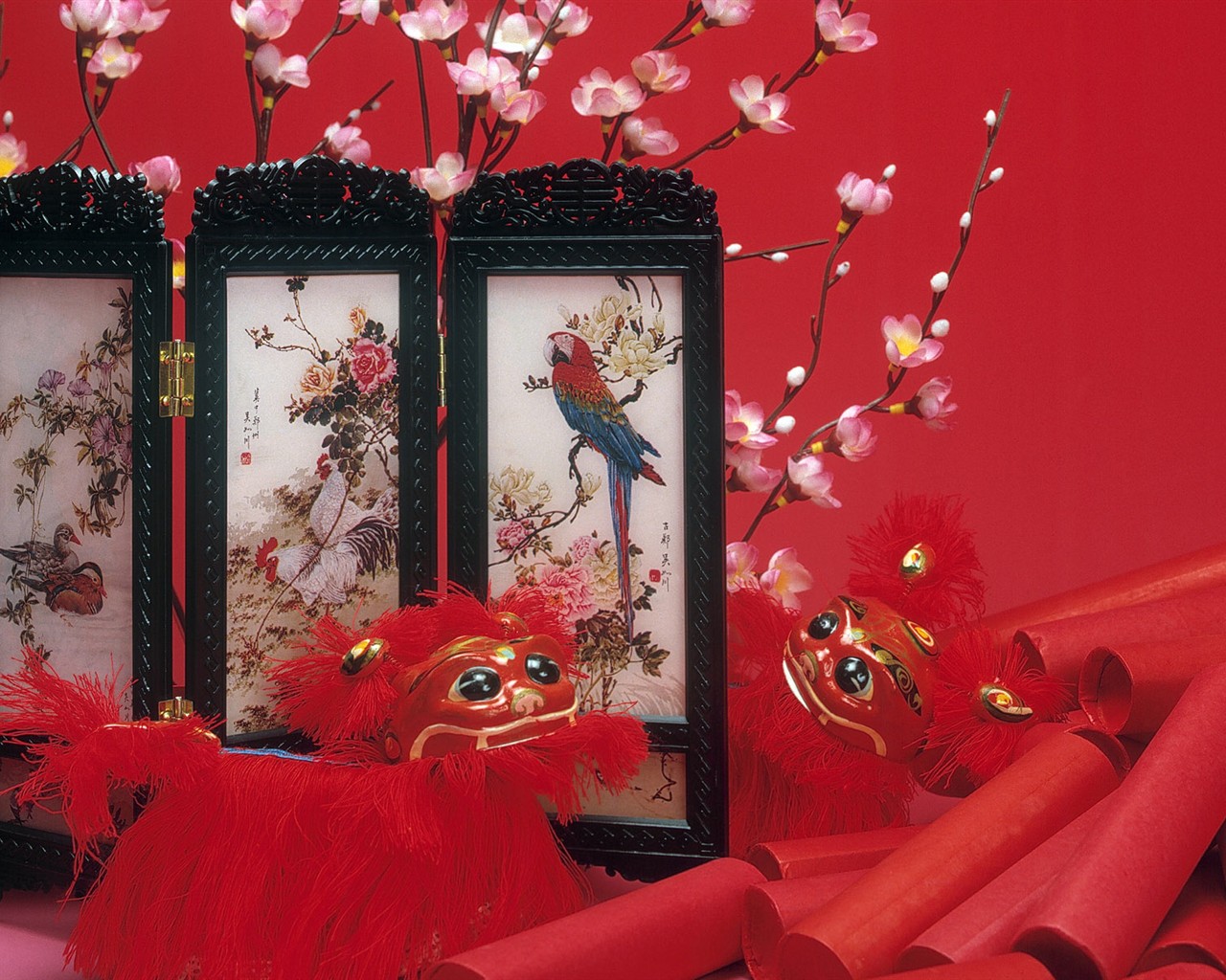 China Wind festive red wallpaper #8 - 1280x1024