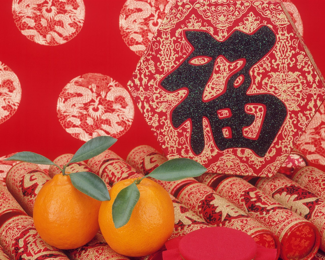 China Wind festive red wallpaper #34 - 1280x1024