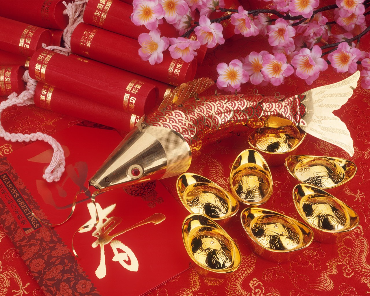 China Wind festive red wallpaper #35 - 1280x1024