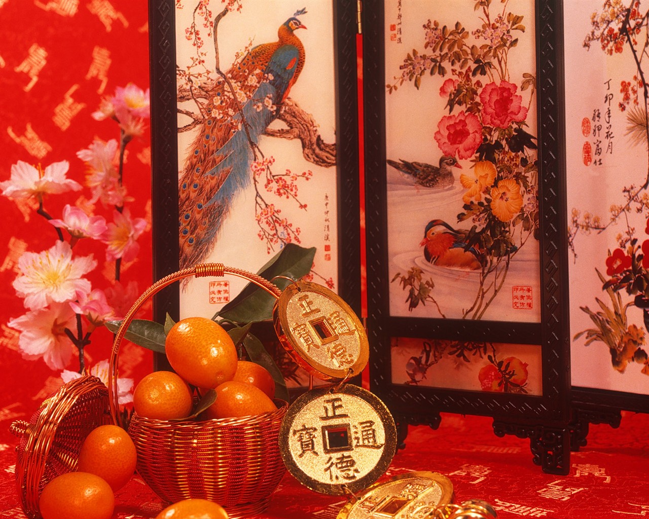 중국 바람 축제 붉은 벽지 #36 - 1280x1024