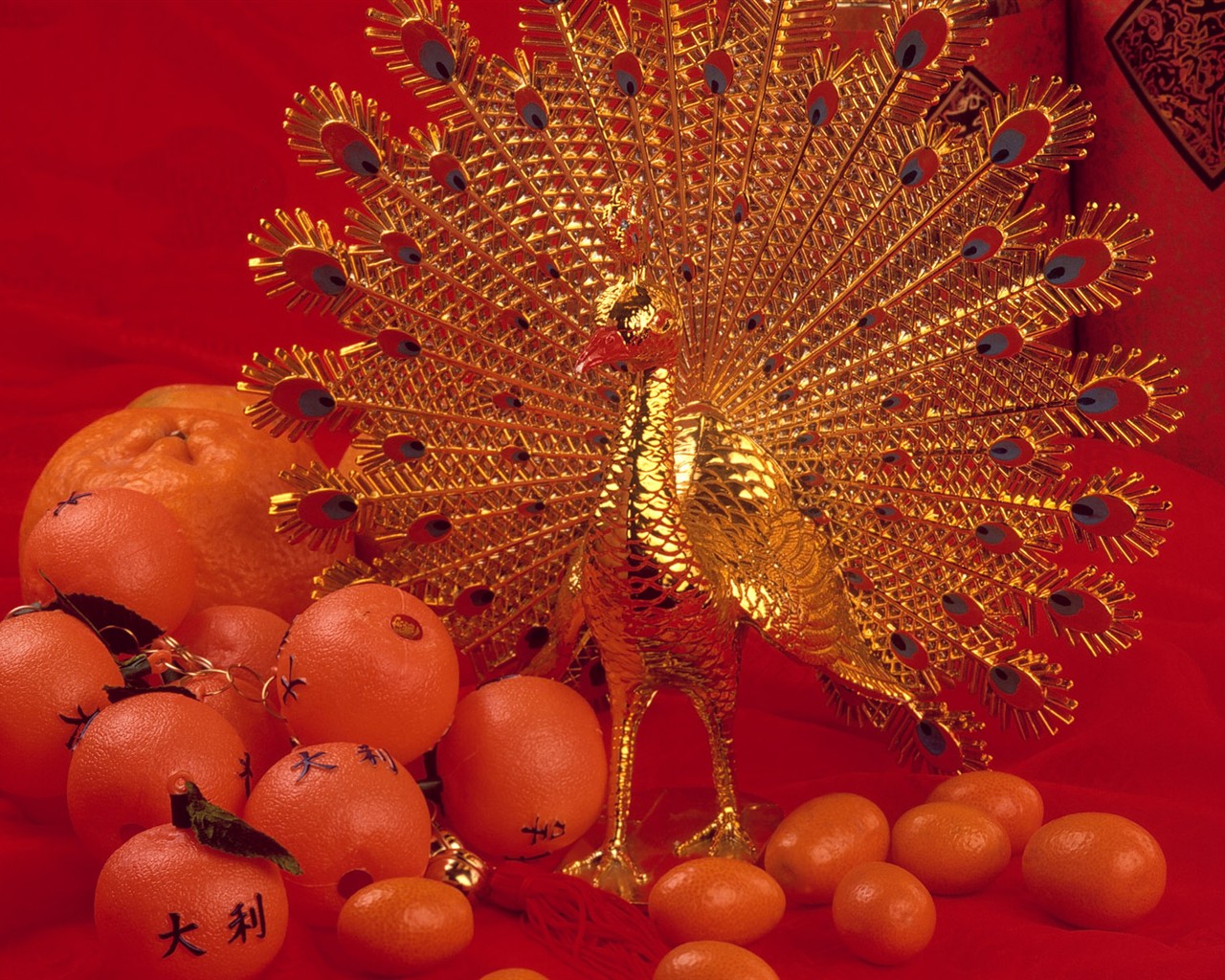 China Wind festive red wallpaper #39 - 1280x1024