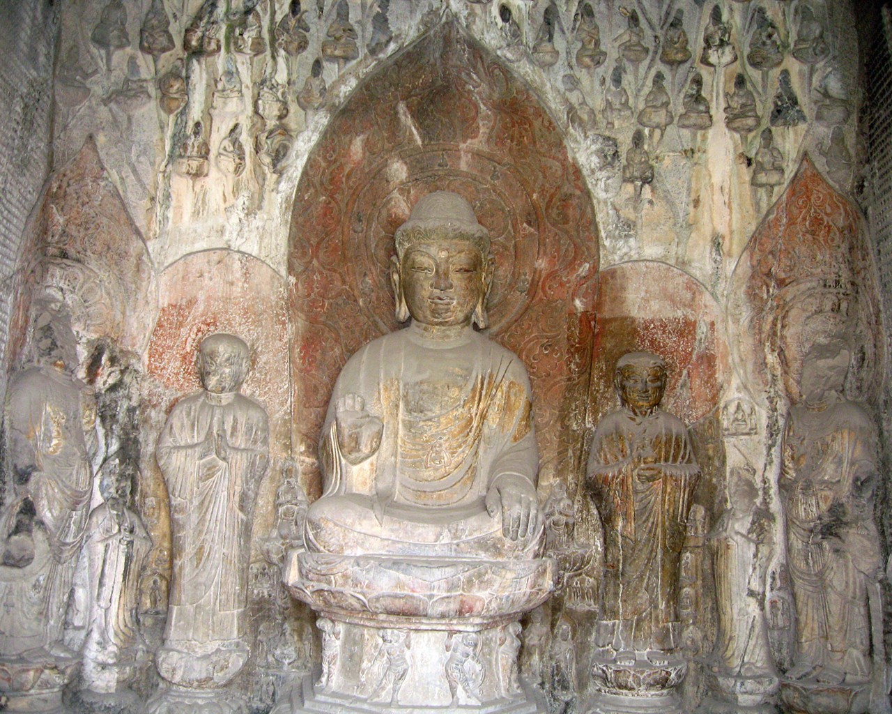 Luoyang, Longmen jeskyně Wallpaper #2 - 1280x1024