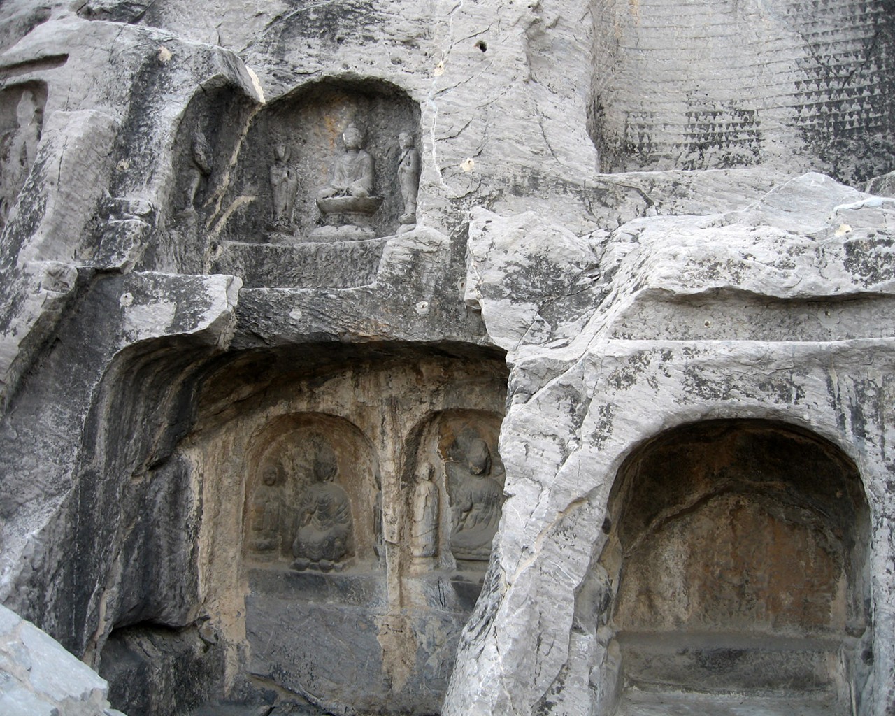 낙양, Longmen의 Grottoes는 배경 화면 #32 - 1280x1024